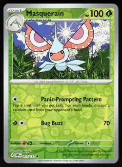 Masquerain 007/197 Uncommon Obsidian Flames Pokemon Reverse Holo NM - Image 1