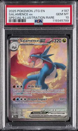 2025 POKEMON JTG EN-JOURNEY TOGETHER #187 SALAMENCE EX PSA 10 - Image 1