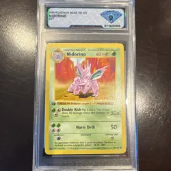 Pokemon Card PSA 9 MINT Nidorino 1st Edition Base Set WotC 1999 37/102 - Image 1