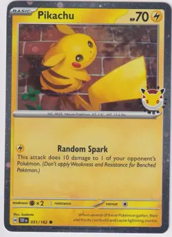 Pikachu 051/162 Pokemon Day 2026 Stamped Promo Pokemon English Cosmo Holo - Image 1