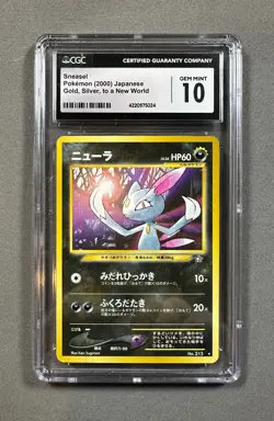 2000 Pokemon Japanese Sneasel Graded CGC 10; Neo 1 Gold, Silver, to a New World - Image 1