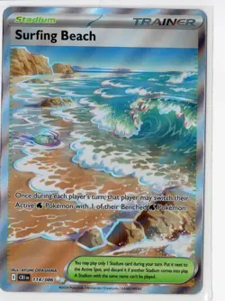 Pokemon Surfing Beach Ultra Rare ME04: Chaos Rising 114/086 NM WOTC Vintage - Image 1