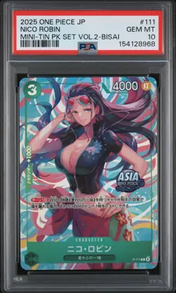 Nico Robin PSA10 2025 One Piece Japanese Mini-Tin Pack Set Vol.2-Bisai #111 - Image 1