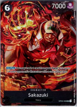 Sakazuki (Alternate Art) OP02-099 English Paramount War - One Piece Card - NM - Image 1
