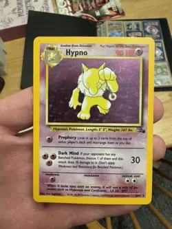 Pokemon TCG Hypno Fossil Holo Unlimited Rare Card 8/62 - Image 1
