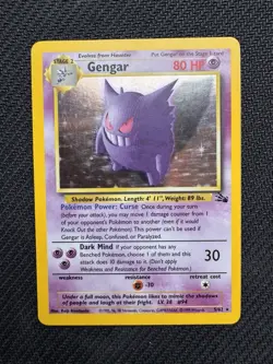 Gengar 5/62 Holo Fossil Pokemon Card WOTC 1999 LP - Image 1