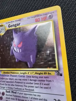 Gengar 5/62 Holo Fossil Pokemon Card WOTC 1999 LP - Image 3
