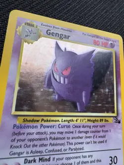 Gengar 5/62 Holo Fossil Pokemon Card WOTC 1999 LP - Image 4