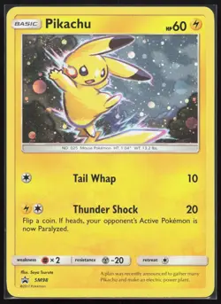 Pikachu SM98 Black Star Promo 2017 Holo Rare SWIRL Pokemon Card TCG - Image 1