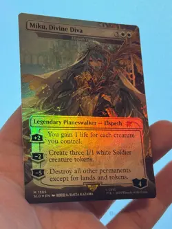 1X FOIL Miku, Divine Diva BORDERLESS MINT MTG Magic Hatsune Miku Secret Lair - Image 4