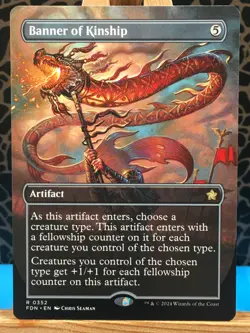 MTG - Banner of Kinship. Foundations. Borderless - Rare - Colourless Artifact. - Image 1
