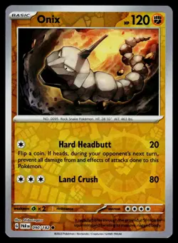 Onix 090/182 Common Paradox Rift Pokemon Reverse Holo NM - Image 1