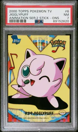 PSA 7 2000 Jigglypuff #39 Pokemon Topps Series 2-6 Stick-On Card Blue Logo - Image 1
