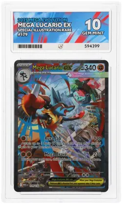 Pokemon TCG Mega Lucario EX 179/132 Graded ACE 10 PERFECT SUBGRADES - Image 1