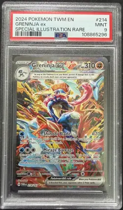 Pokemon Greninja ex 214/167 Sv06: Twilight Masquerade PSA 9 ENG - Image 1