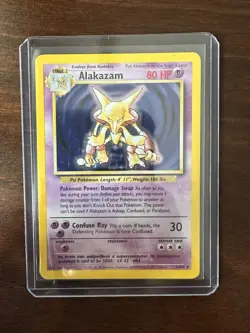 Pokemon TCG Alakazam Holo Rare Card 1/102 Base Set 1999 Vintage Holo LP - Image 1