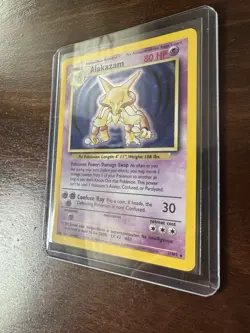 Pokemon TCG Alakazam Holo Rare Card 1/102 Base Set 1999 Vintage Holo LP - Image 2