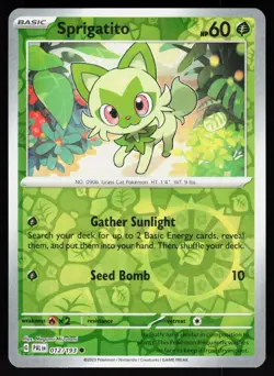 Sprigatito 012/193 Common Paldea Evolved Pokemon Reverse Holo NM - Image 1