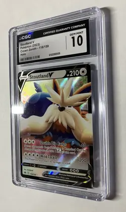 Pokemon Stoutland V 116/159 2023 Crown Zenith CGC Gem Mint 10 Graded Slab - Image 3