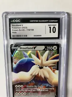 Pokemon Stoutland V 116/159 2023 Crown Zenith CGC Gem Mint 10 Graded Slab - Image 4