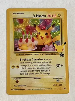 ___’s Pikachu Birthday 24/53 Celebrations 25th Anniversary Pokemon Card - NM - Image 1