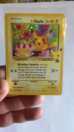 ___’s Pikachu Birthday 24/53 Celebrations 25th Anniversary Pokemon Card - NM - Image 2