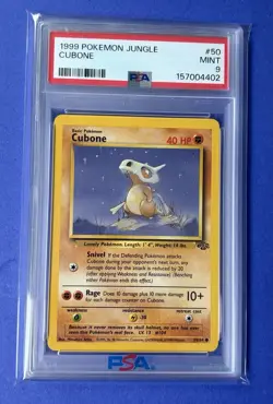 1999 Pokemon Jungle Cubone #50 PSA 9 MINT - Image 1