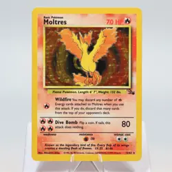 Pokemon TCG - Moltres 12/62 Fossil Holo Rare WOTC - EXC - Image 2