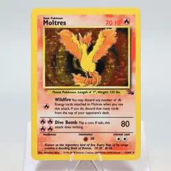 Pokemon TCG - Moltres 12/62 Fossil Holo Rare WOTC - MP - Image 2