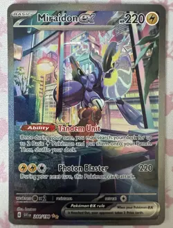Pokemon TCG Miraidon ex 244/198 SV01 Full Art Holo SIR 220 HP EN - Image 1