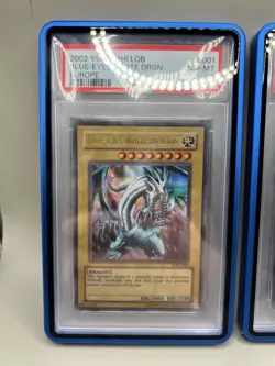 Yu-Gi-Oh 2x Blue-Eyes White Dragon 2002 LOB-E001 UR PSA 8 Nm-Mt | New Cert - Image 4