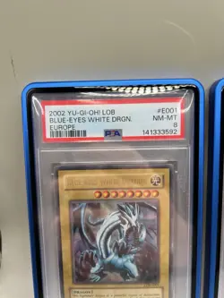 Yu-Gi-Oh 2x Blue-Eyes White Dragon 2002 LOB-E001 UR PSA 8 Nm-Mt | New Cert - Image 5