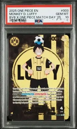 PSA 10 Monkey D Luffy ST13-003 BVB Borussia Dortmund ONE PIECE Matchday Promo EN - Image 1