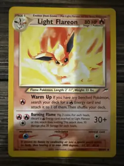 Pokemon TCG Light Flareon Neo Destiny Card 46/105 Unlimited Uncommon - Image 1