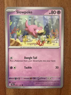 Pokemon TCG Slowpoke 057/142 Sv07: Stellar Crown Regular Common NM - Image 1