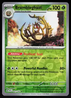 Brambleghast 021/162 Rare Temporal Forces Pokemon Reverse Holo NM - Image 1