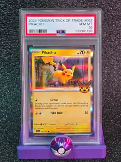 PSA 10 Pikachu #062 2023 Pokemon Trick or Trade - Image 1