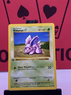 Nidoran 55/102 Base Set 1st edition Shadowless 1999 WOTC Pokemon TCG VLP/NM - Image 2