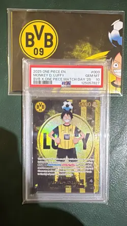 One Piece Card Game Eng - Monkey.D.Luffy X BVB Promo Borussia - Psa 10 - Image 1