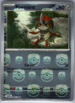 Pawniard Master Ball 064/086 SV: Black Bolt - Pokemon Card - NM - Image 1