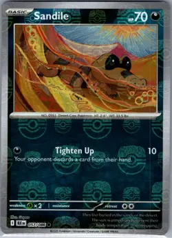 Sandile Master Ball 057/086 SV: Black Bolt - Pokemon Card - NM - Image 1