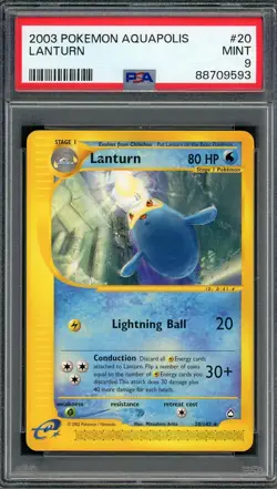 PSA 9 Lanturn Aquapolis 20/147 Pokemon Card B12 - Image 1