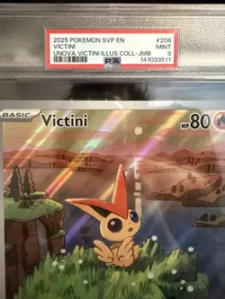 2025 Pokemon TCG Illustration Collection SVP EN Victini Jumbo Promo 208 PSA 9! - Image 3