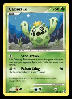 Cacnea 62/106 Common Great Encounters Pokemon LP - Image 1