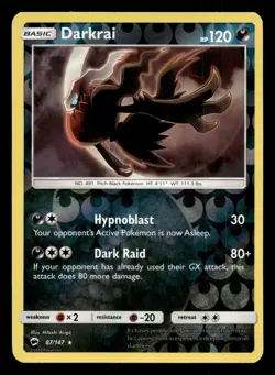 Darkrai 87/147 Rare Burning Shadows Reverse Holo Pokemon NM - Image 1