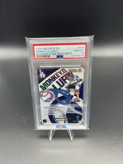 Los Angeles Dodgers One Piece Monkey D Luffy Leader Promo Card Psa 10 - Image 1