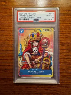2024 ONE PIECE PROMOS CONVENTION EXCLUSIVE #043 MONKEY D. LUFFY PSA 10 - Image 1