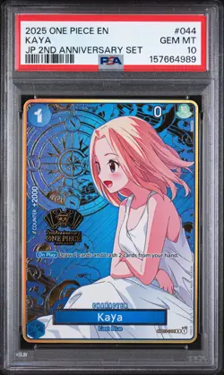 2025 ONE PIECE JAPANESE 2ND ANNIVERSARY SET #044 KAYA PSA 10 ENGLISH GEM MINT - Image 1