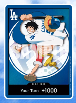 100% REAL OFFICAL LA Dodgers One Piece Luffy Promo Card ONLY PREORDER 7/2/26 - Image 1