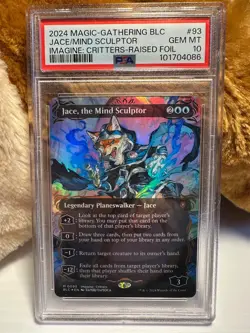 PSA 10 Jace the Mind Sculptor Borderless Raised Foil Bloomburrow Commander #93 - Image 1